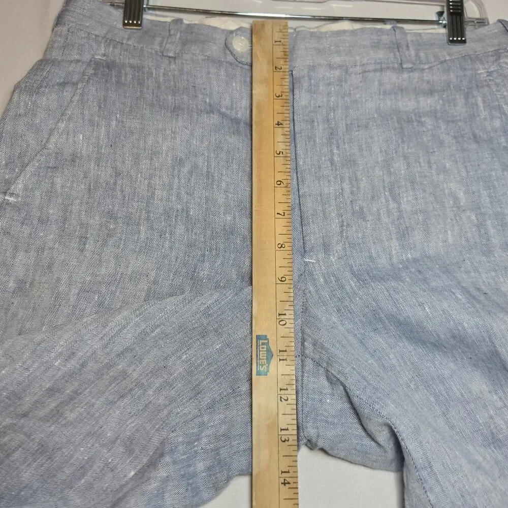 Men's Linen Pants Sz 33 Holland Sherry Casual Trousers Pennsylvania Corbin Blue